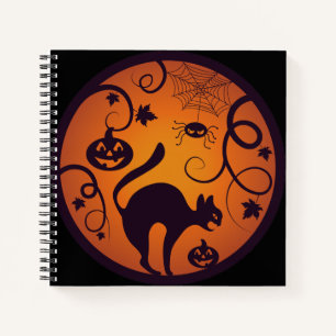 Carnet Joyeuse lanterne d'Halloween araignées et chauves-