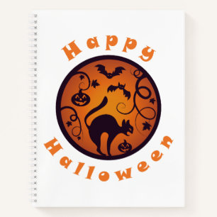 Carnet Joyeuse lanterne d'Halloween araignées et chauves-