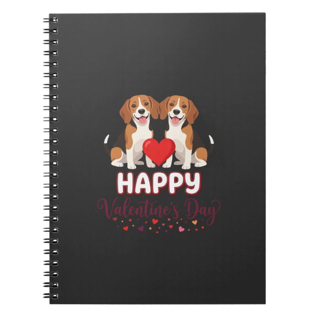 Carnet Joyeuse Saint-Valentin Couple Beagle (Devant)