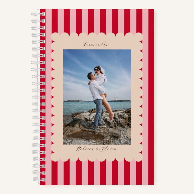 Carnet Joyeuse Saint-Valentin Photo Moderne Personnalisé (Recto)