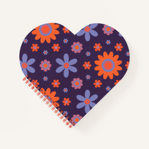 Carnet Joyeuses Fleurs Rétro mignonnes les années 70 Hipp