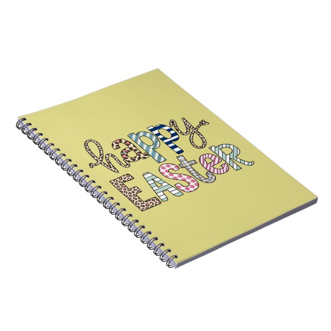 Carnet Joyeuses Pâques Lapin Floral Mignon Printemps Léop (Côté Droit)
