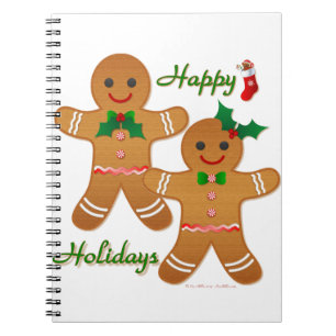 Carnet Joyeuses vacances Gingerbread Homme garçon fille