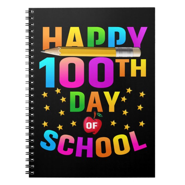 Carnet Joyeux 100e jour d'école pour enseignants et étudi (Devant)