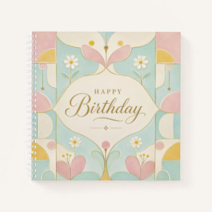 Carnet Joyeux Anniversaire Art Déco Floral Géométrique Pa