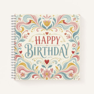 Carnet Joyeux Anniversaire Art Populaire Scandinave Tourb