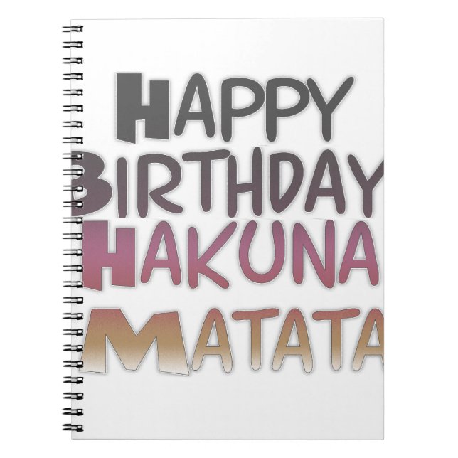 Carnet Joyeux anniversaire de Hakuna Matata Design (Devant)