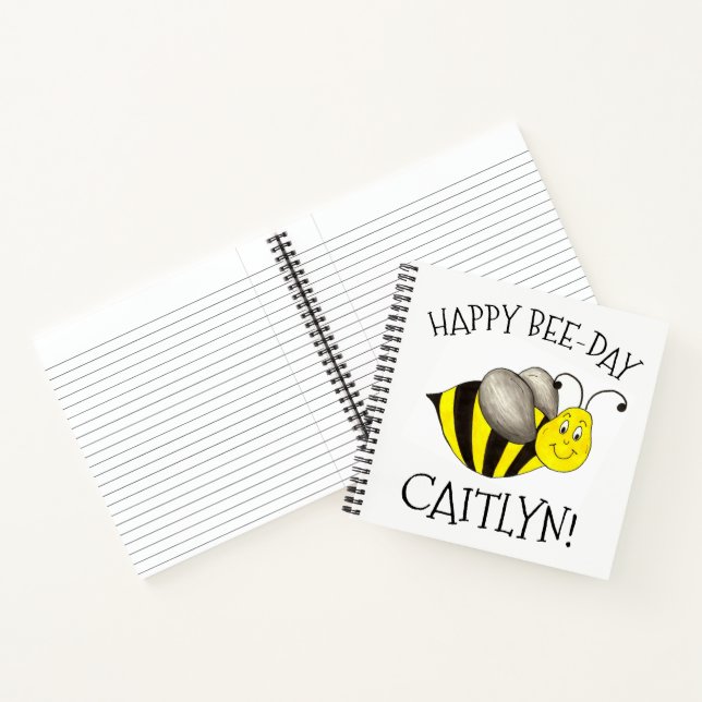 Carnet Joyeux Anniversaire du Jour de l'Abeille Jaune Bum (Intérieur)
