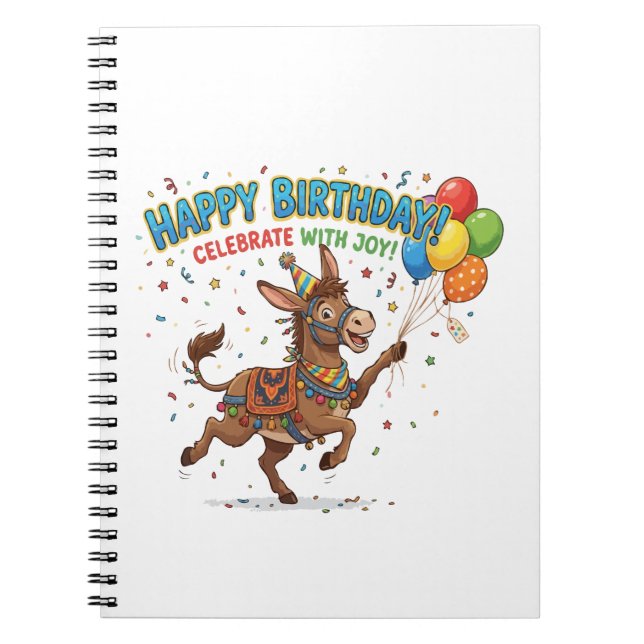 Carnet Joyeux Anniversaire Fête de l'Âne (Devant)
