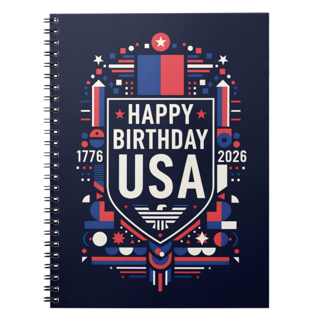 Carnet Joyeux anniversaire USA 250 (Devant)