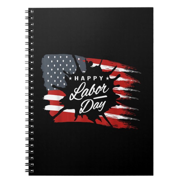 Carnet Joyeux cadeau de la fête du travail drapeau améric (Devant)