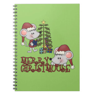 Carnet Joyeux Christmouse avec l'arbre