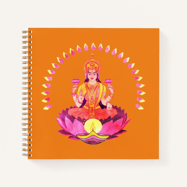 Carnet Joyeux Diwali - Deepalavi déesse Lakshmi 1 (Devant)