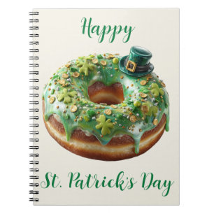 Carnet Joyeux donut de la Saint-Patrick avec chapeau de l