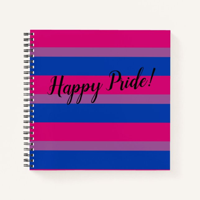 Carnet Joyeux drapeau bisexuel de fierté (Devant)