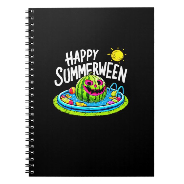 Carnet Joyeux été pastèque Jack-O-Lantern (Devant)