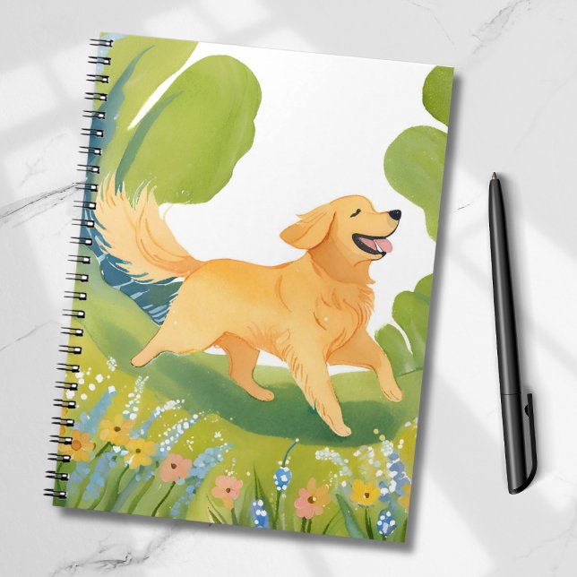 Carnet Joyeux Golden Retriever | Carte d'aquarelle (Créateur téléchargé)