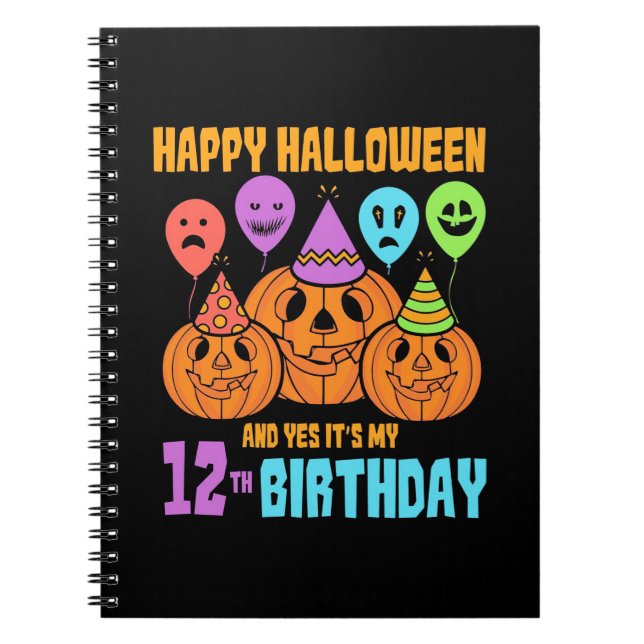 Carnet Joyeux Halloween 12ème anniversaire (Devant)