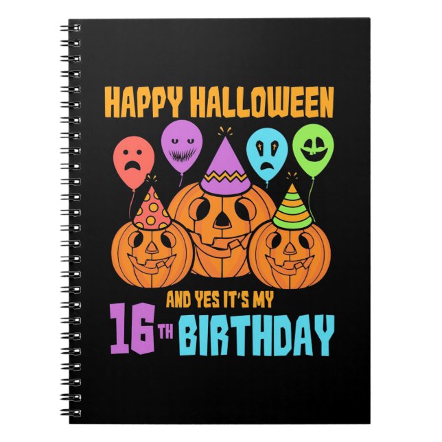 Carnet Joyeux Halloween 16ème anniversaire (Devant)
