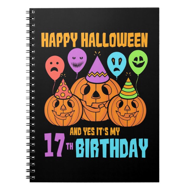 Carnet Joyeux Halloween 17ème anniversaire (Devant)