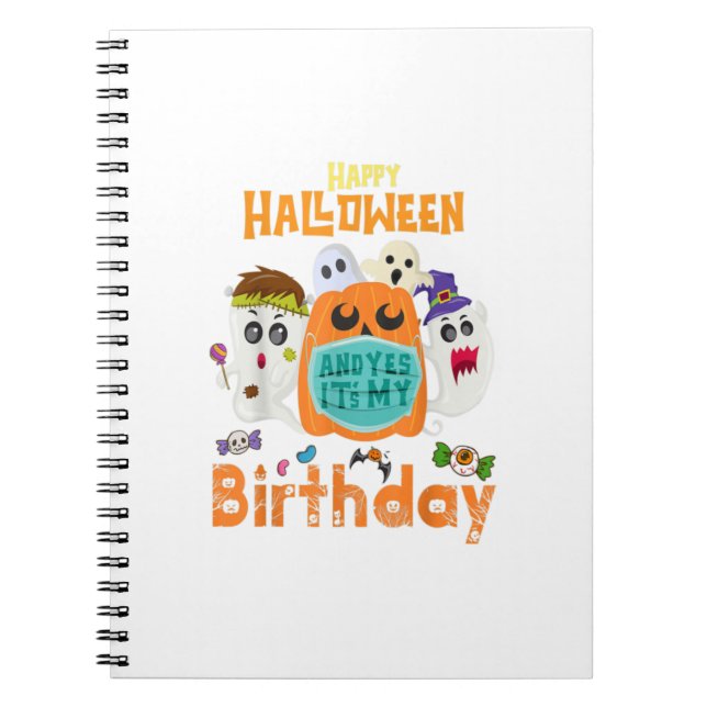 Carnet Joyeux Halloween Anniversaire Né En Octobre Hallow (Devant)
