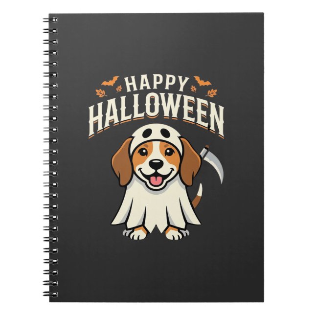 Carnet Joyeux Halloween Beagle Chien Design_1 (Devant)