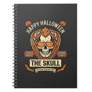 Carnet Joyeux Halloween Crâne Mohawk Lunettes de soleil C