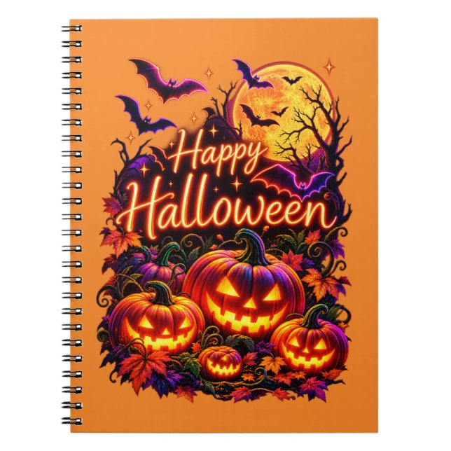 Carnet Joyeux Halloween design sombre  (Devant)