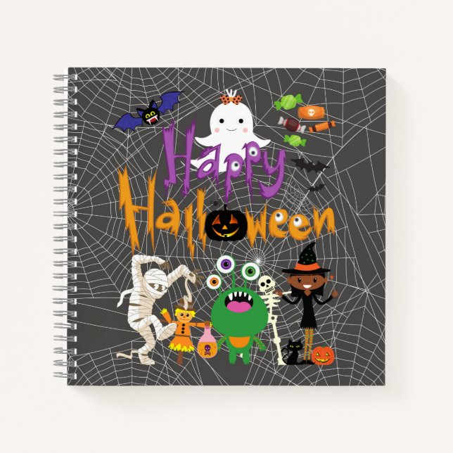 Carnet Joyeux Halloween Enfants mignonnes et Éffrayants (Devant)