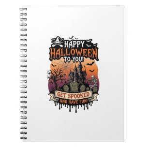Carnet Joyeux Halloween Vous Maison Hantée Squelette Chau
