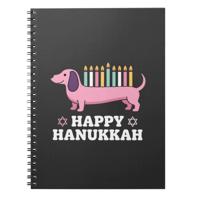 Carnet Joyeux Hanukkah chien teckel (Devant)
