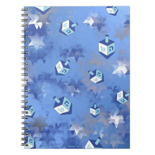 Carnet Joyeux Hanukkah Étoiles Filantes et Dreidels