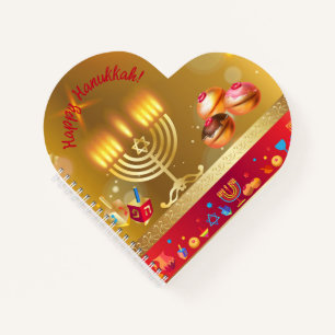 Carnet Joyeux Hanukkah Lumières Fête Juive Or Hébreu