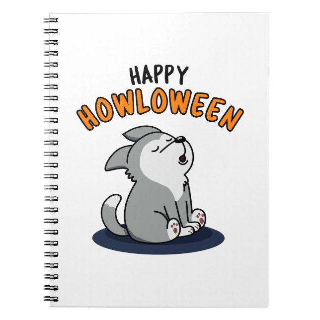 Carnet Joyeux Howloween Blague de Chien Drôle  (Devant)