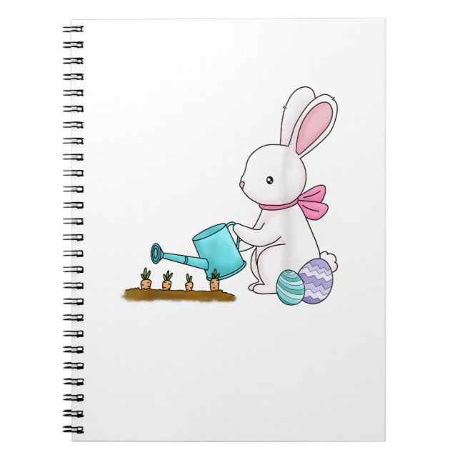 Carnet Joyeux jardin de Pâques lapin fêter les eas (Devant)