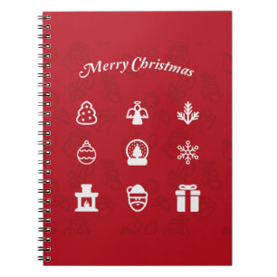 Carnet Joyeux jeu d'icônes populaires de Noël