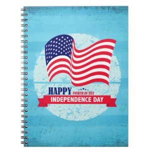 Carnet Joyeux Jour de l'Indépendance Illustration du drap