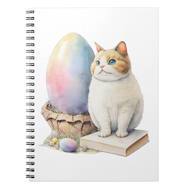 Carnet Joyeux Jour de Pâques, Chat de Pâques (Devant)