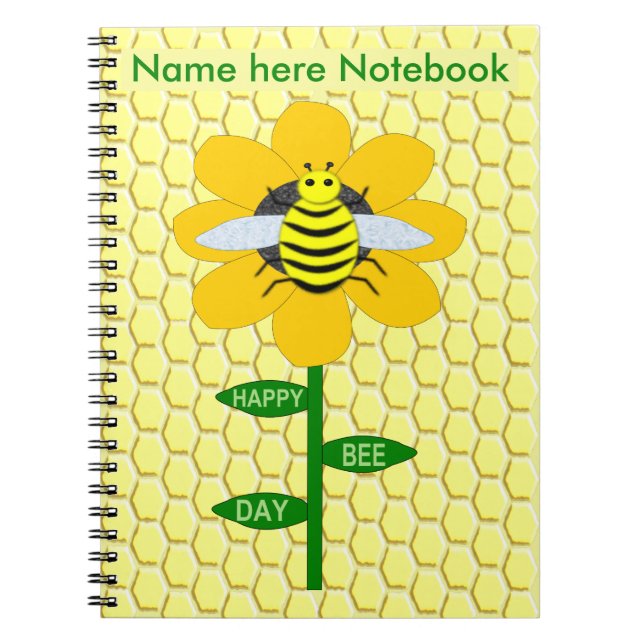 Carnet Joyeux Jour des abeilles Anniversaire Bumblebee Pe (Devant)