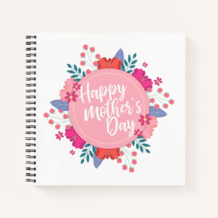 Carnet Joyeux Joyeux Jour des Mères Floral Wreath Guestb