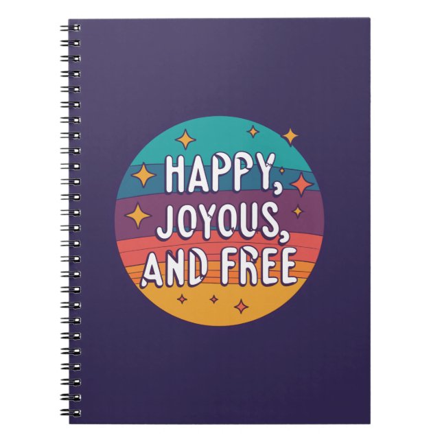 Carnet Joyeux, Joyeux, Libre, Motivationnel, Inspirationn (Devant)