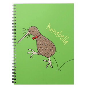 Carnet Joyeux kiwi de saut avec dessin de cravate arc