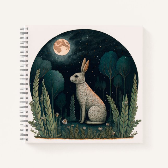 Carnet Joyeux lapin au clair de lune (Devant)