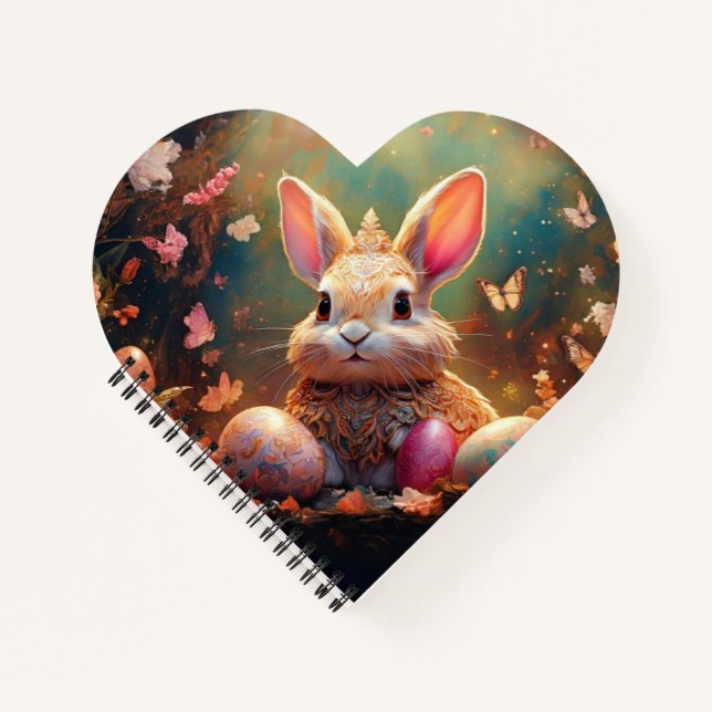Carnet Joyeux lapin de Pâques avec oeufs de Pâques (Devant)