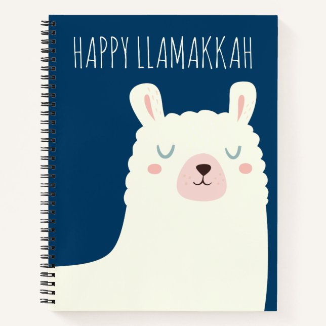 Carnet Joyeux Llamakkah Blue Hanoukka Llama Cute (Devant)