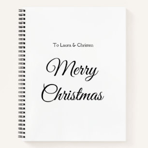 Carnet Joyeux Noël ajoutez nom texte personnalisé cadeau