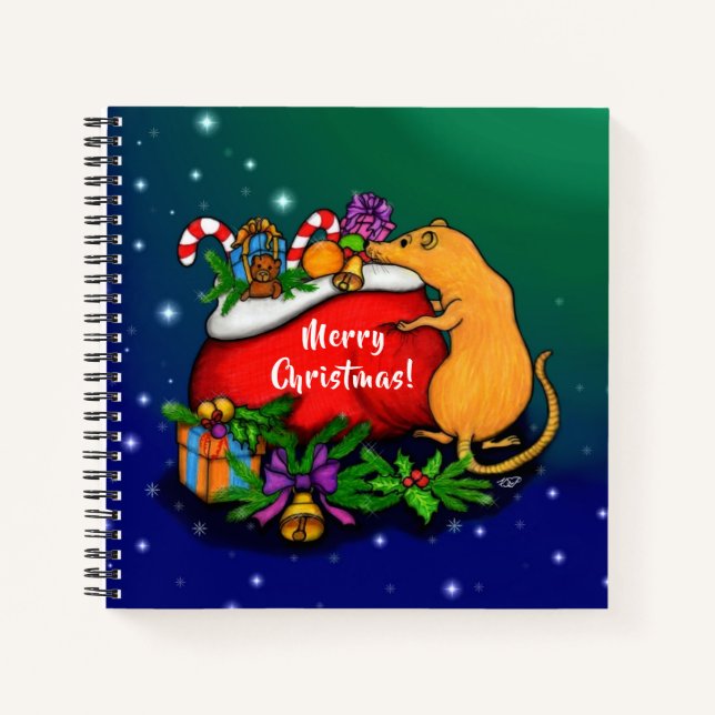 Carnet Joyeux Noël avec Rat Prince (Devant)