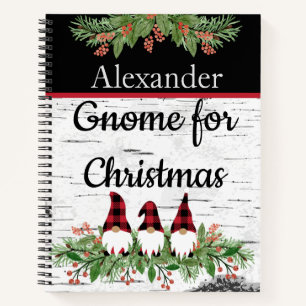 Carnet Joyeux Noël Chapeau Rouge Gnomes à carreaux de Buf