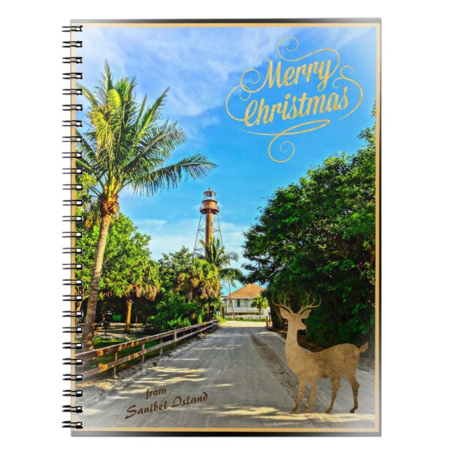 Carnet Joyeux Noël du phare FL de Sanibel Island (Devant)