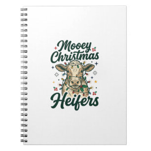 Carnet Joyeux Noël Génisses Drôle de Vache Noël Design